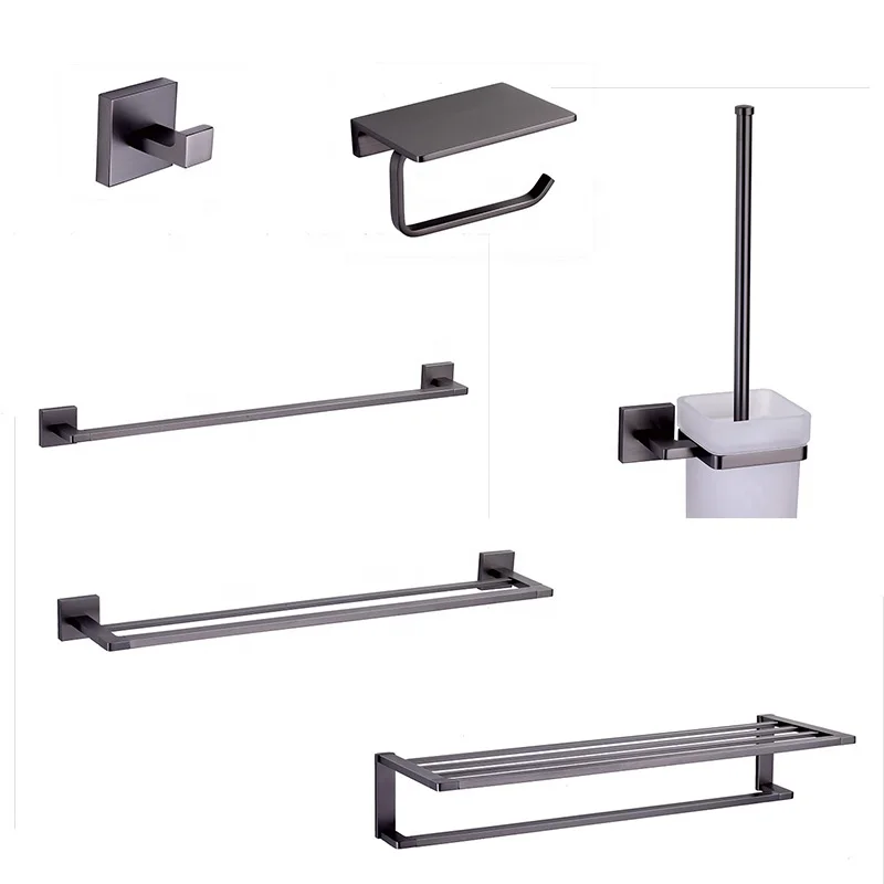 grey color bathroom hardware set