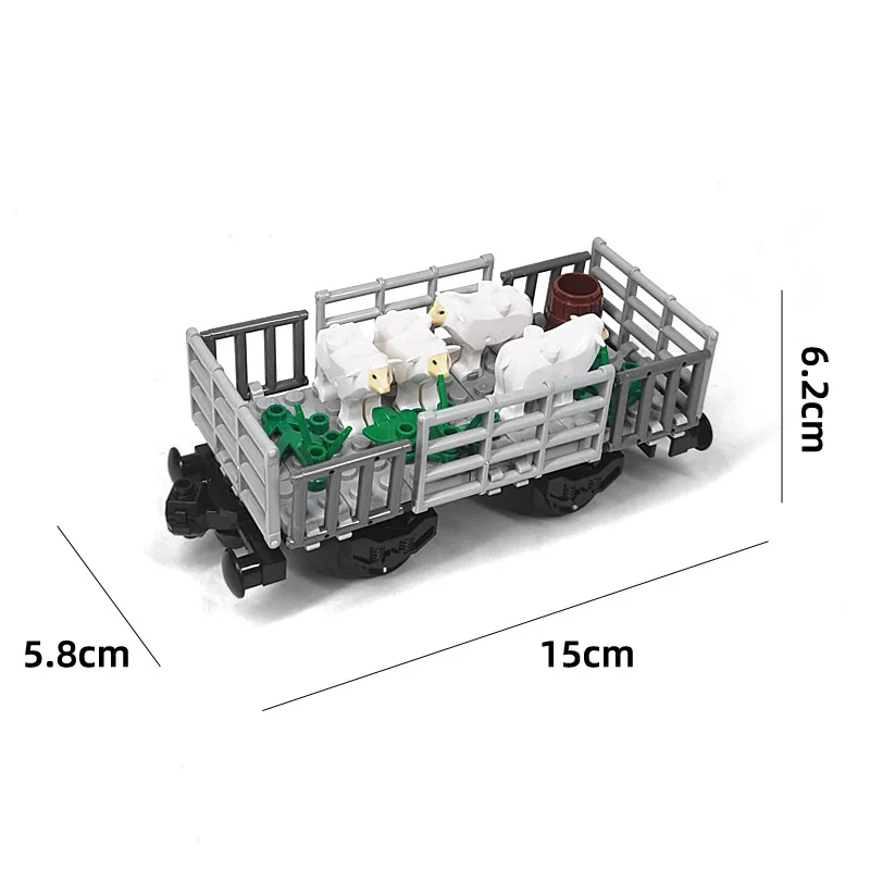 creative building block toys MOC set  brick Cow sheep horse pig flamingo train carriage Building Blocks toys