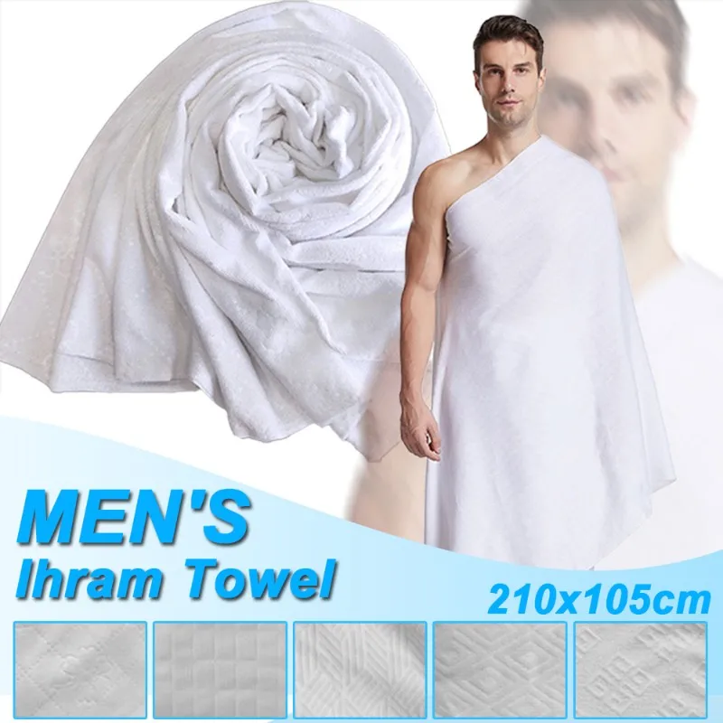 Wholesale high quality line production Prayer Clothes custom logo men muslim ihram hajj towel clothes