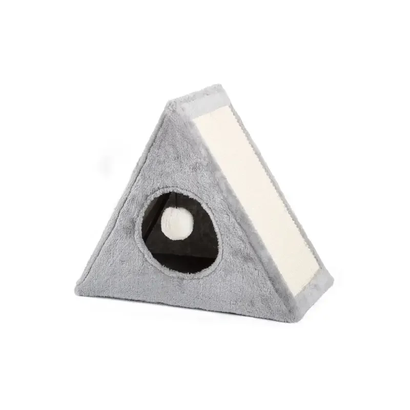 wholesale luxury pet home 6 styles plush cat bed foldable cat bed house pet furniture house with scratching pad