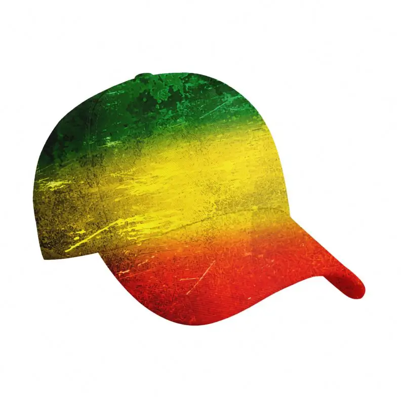 Jamaica Rasta Reggae Green/Yellow/Red Smog Sport Cap Custom Breathable Snapback Sports Caps Adjustable Unisex Baseball Cap Hats