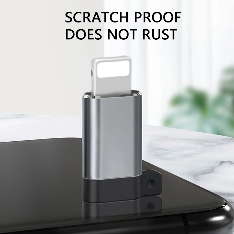 Type-c mobile phone adapter Type-c USB ios adapter with key chain sync charger OTG converter for iPhone 11 12