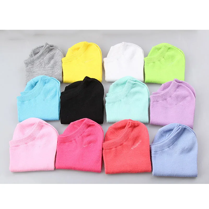 HF Hot selling cheap candy color women boat socks fashion versatile student pure color ankle socks