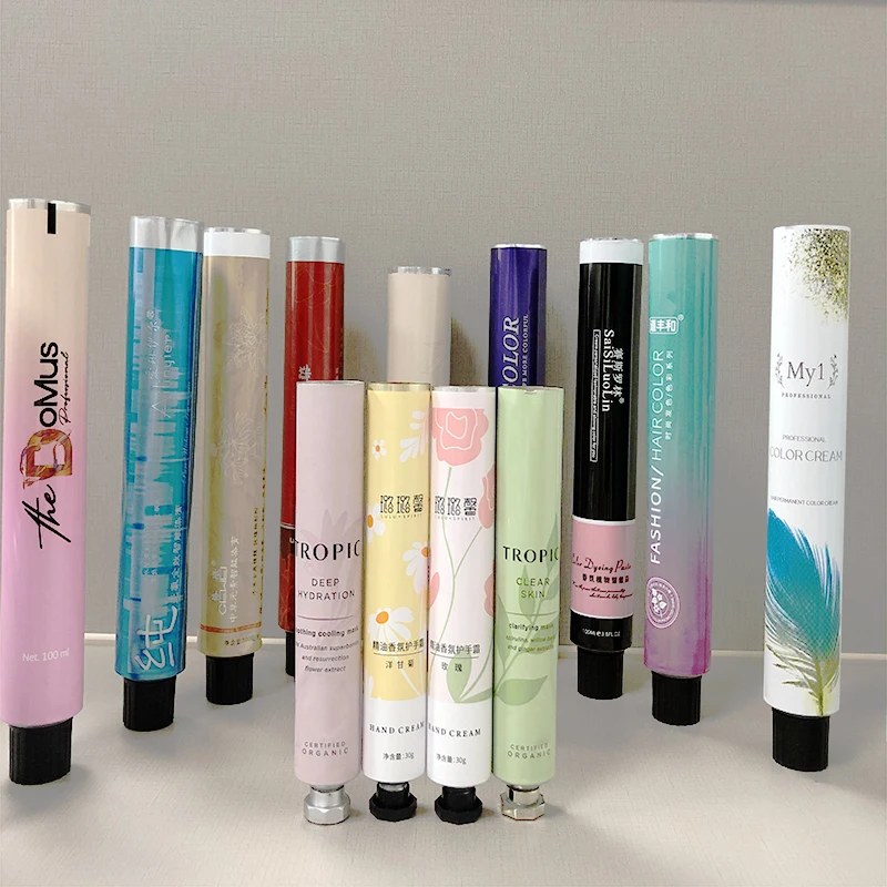 Factory Custom Printing Empty Hand Cream Aluminum Tube Container Aluminium  Squzee Collapsible Cosmetic Tube