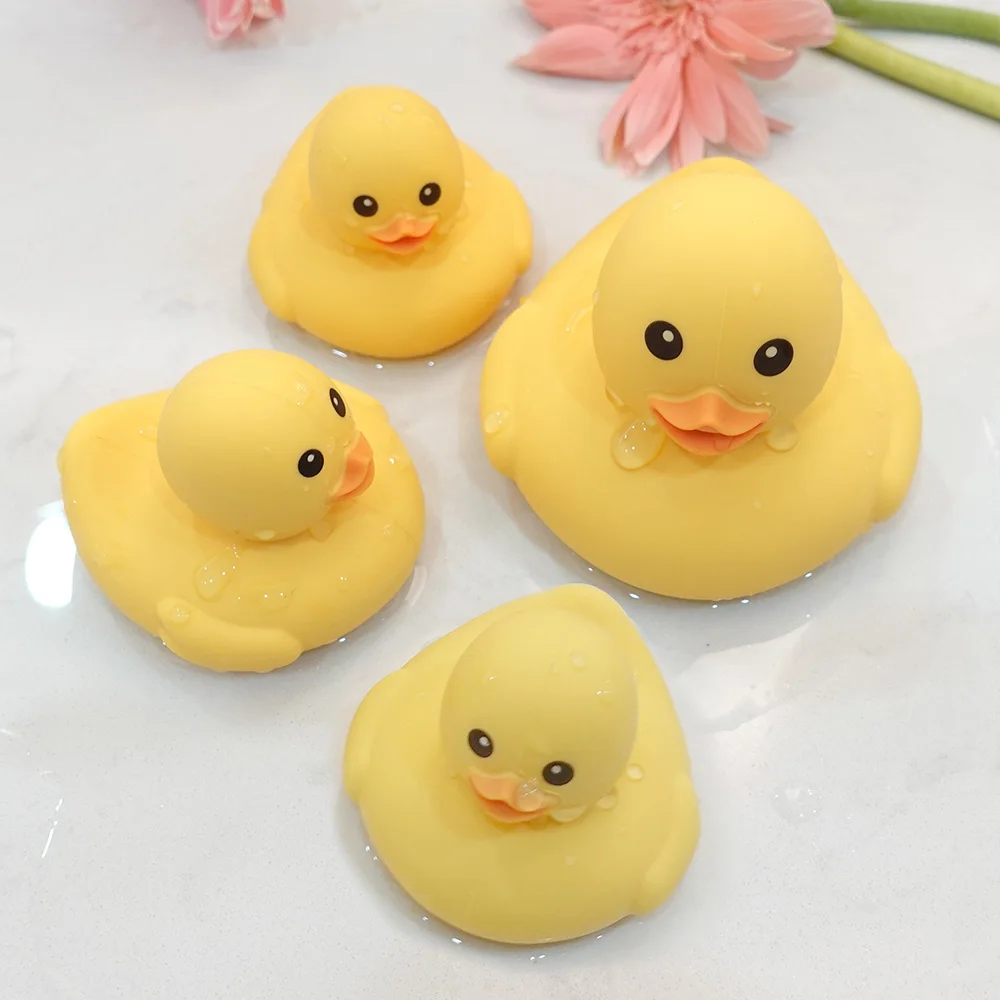 Wholesale Eco-Friendly Customizable Logo Free Bpa Silicone Yellow Bath Duck Toy Grade Food Silicone Shower Duck Toy