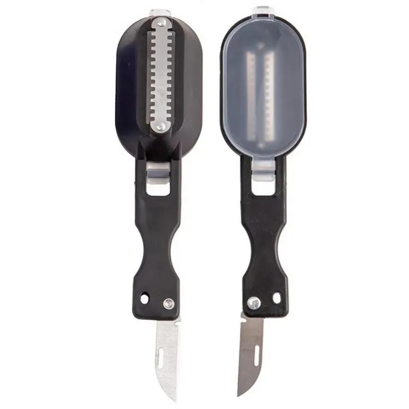 Fish Skin Brush Fast Remove Fish Scale Scraper Planer Tool Fish Scaler Fishing Knife Cleaning Tools Kitchen Cooking Accessories
