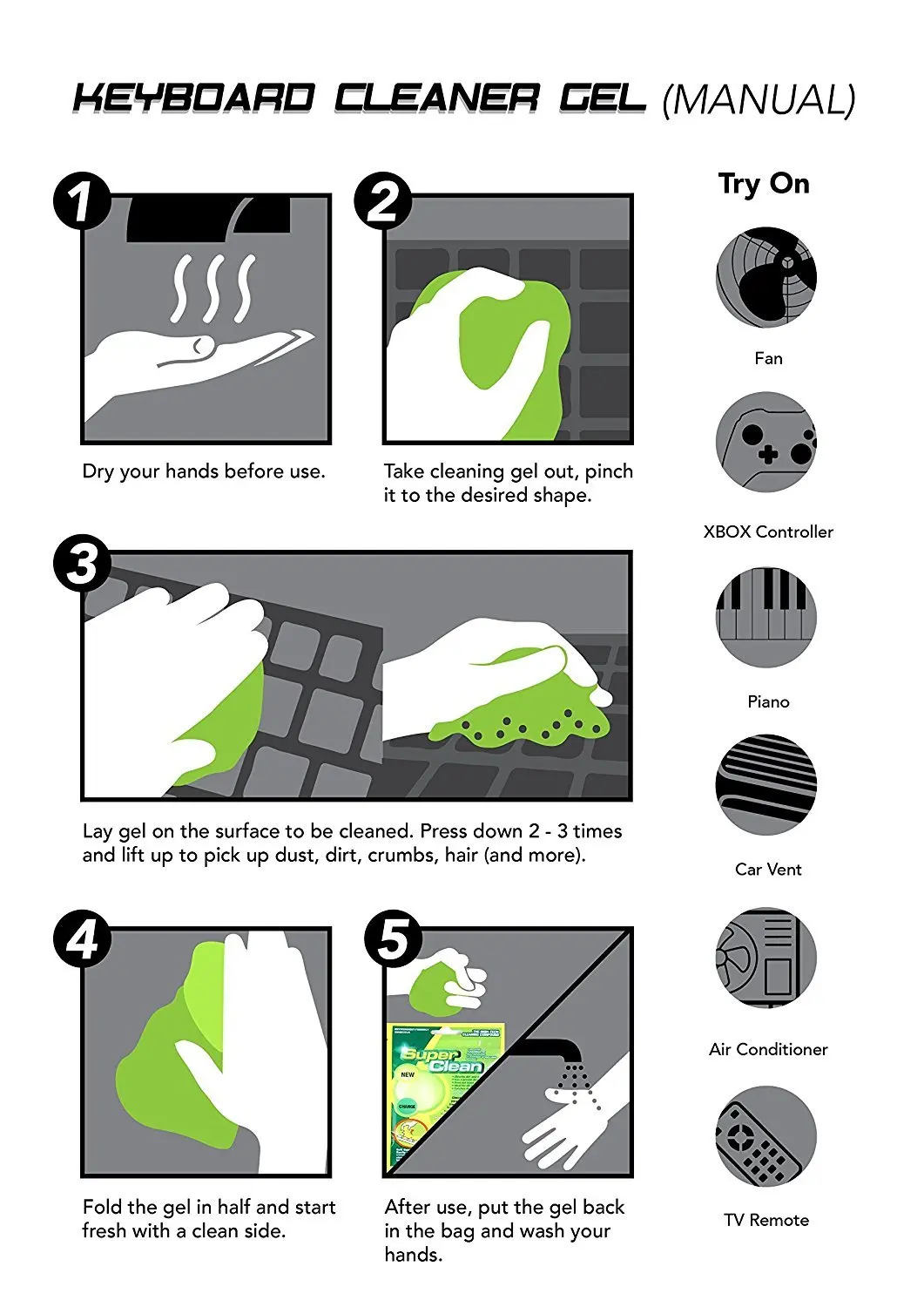 Keyboard Cleaner Car Cleaning Gel Laptop Universal Super Clean Gel Keyboard Glue Magic Cleaner Dust Remover Gel Nail Tools