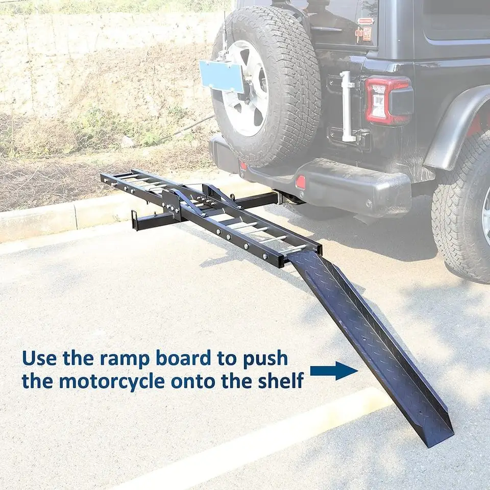 Customizable 500 Lbs Heavy Duty Car Suv Back Rear Trailer Hitch Mount Motorbike Motorcycle Carrier Rack