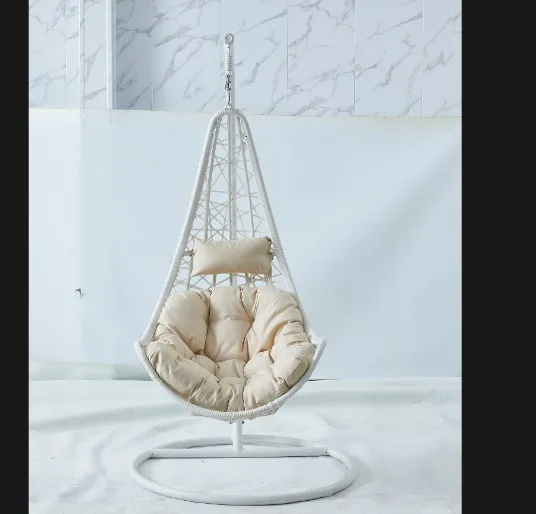 New Design Pear Shape Outdoor Rattan Swing Chair Round Circle Indoor Bird Nest Swing Chair For Adult