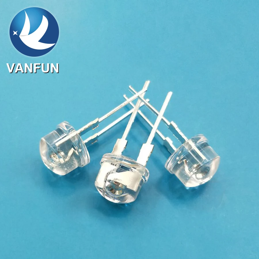 Van Fun Hot New 2-Pin Through-Hole LED Straw Hat Diode 5V Max. Reverse Volta with 12V Peak Reverse Volta