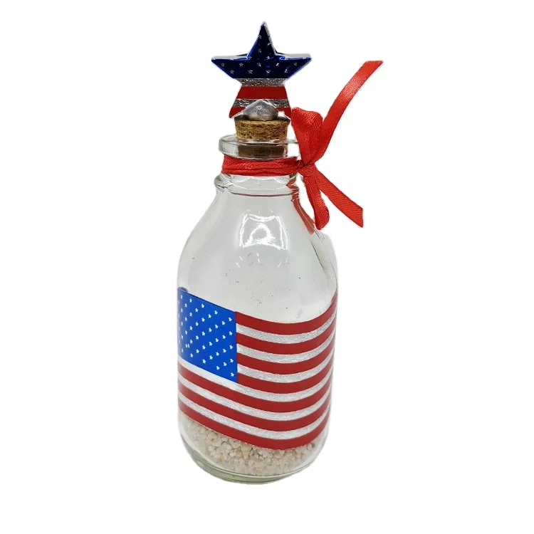 Custom Printed Souvenir Gift Design Glass Wishing Bottle Drift Bottle Keychain