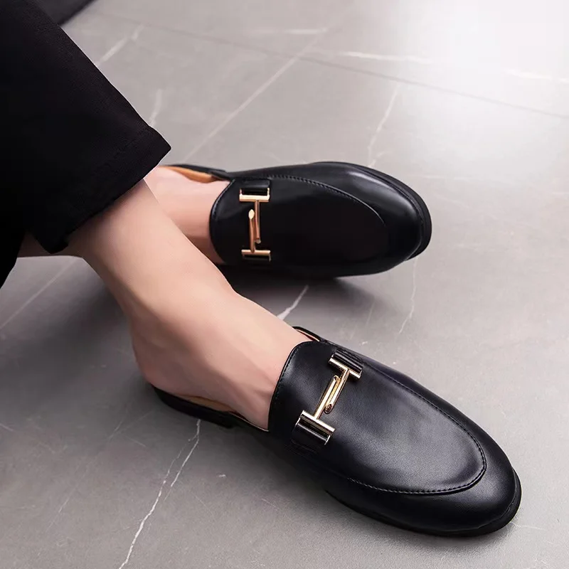 2023 New Loafer Shoes Mens Arabic Sandal Men Leather Slippers Sandals Male Leather Palm Home Slippers For Men Leather Slippers