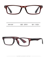 Factory Direct New Fashion Full Rim Square Unisex Blue Blocking Reading Glasses