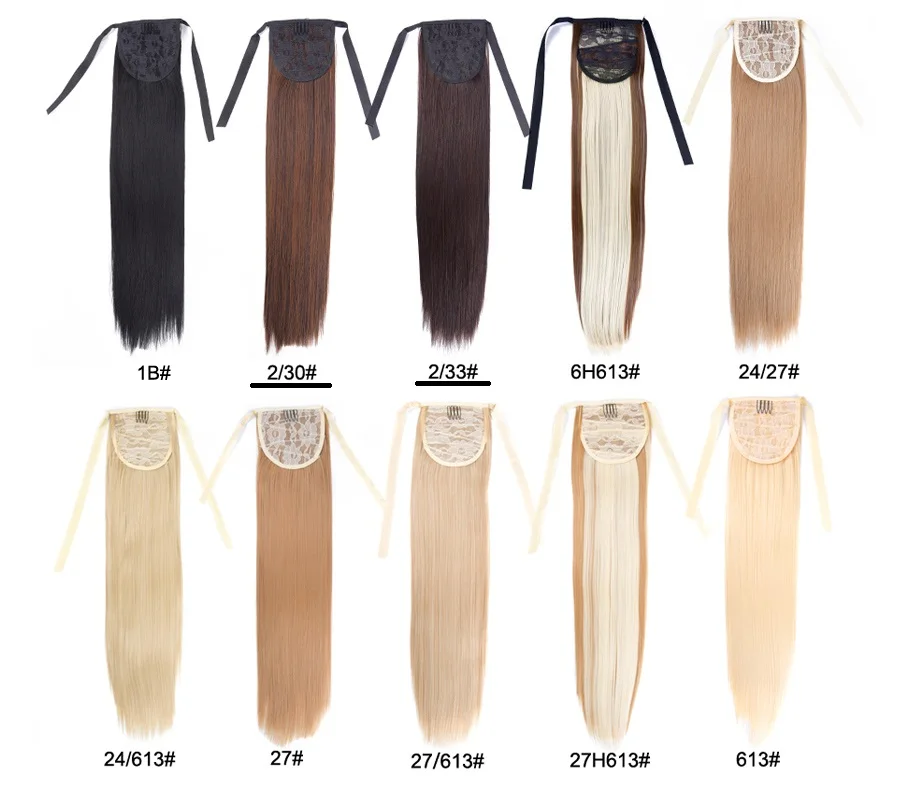 AliLeader, 10 видов цветов 100 г/шт. шелковистые прямые синтетические волосы натуральный цвет хвост клип в хвост волосы для наращивания