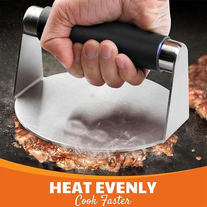 5.8 Inch Stainless Steel Metal BBQ Grill Spatula Tool set Barbecue Grills Accessories Tools Utensils Burger Smasher For Outdoor