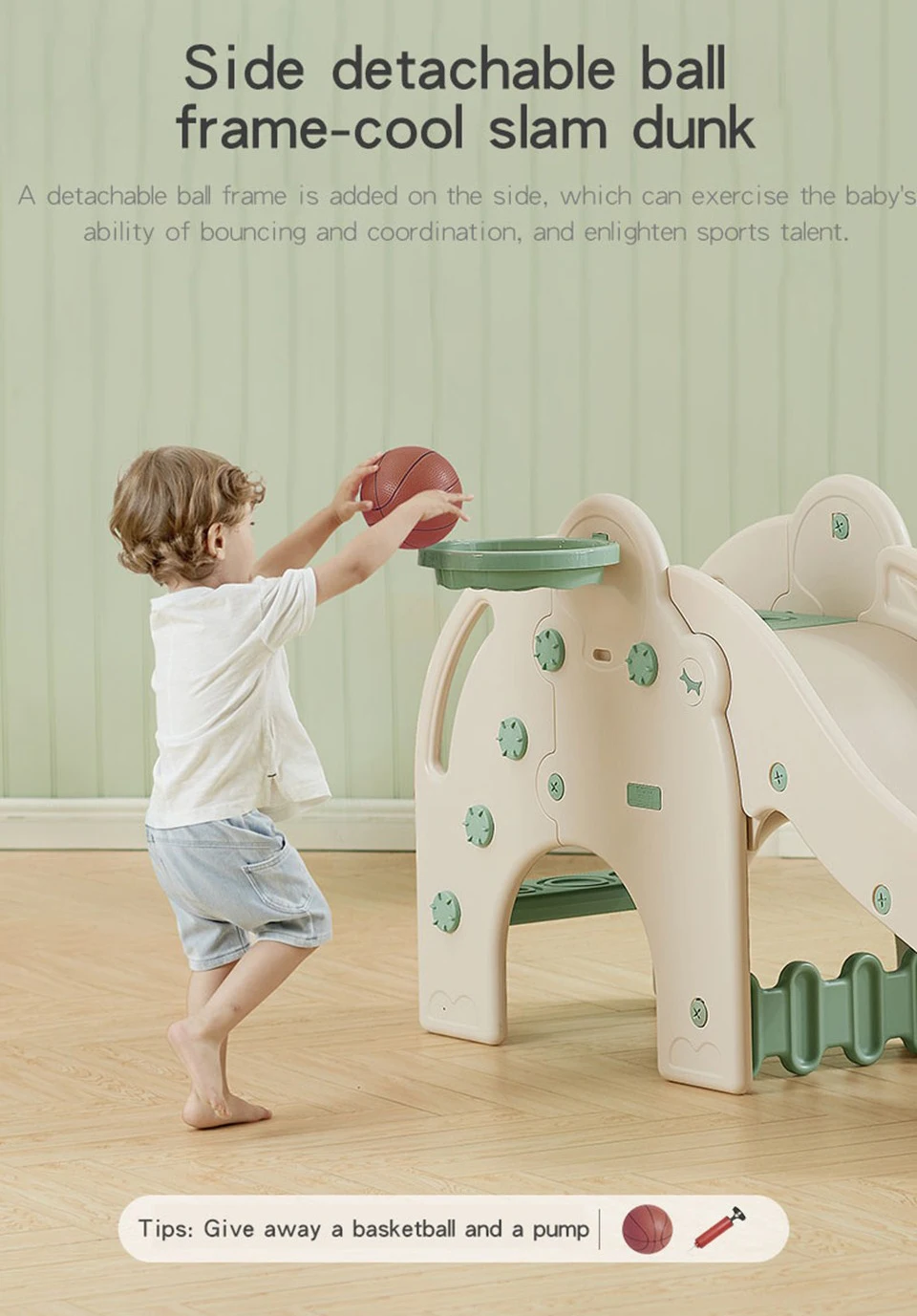 Home Use Kids Indoor Playground Slide Toddler Plastic Toy Slide for Sale