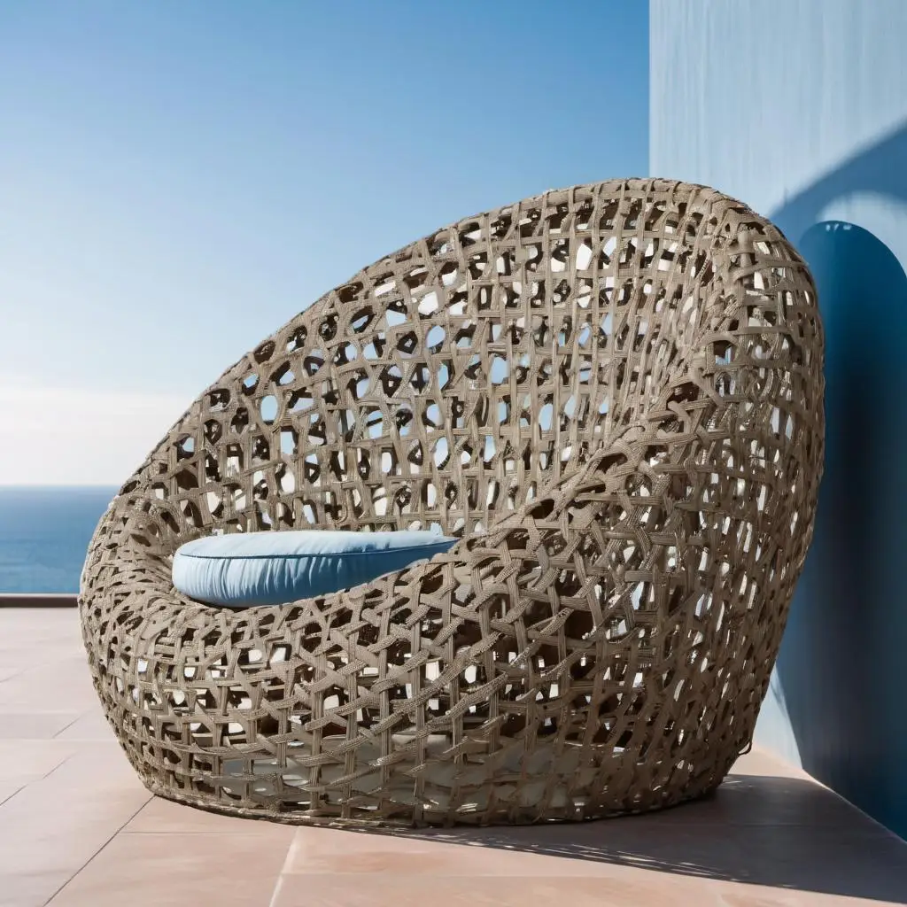 New design handwoven garden furniture hotel durable poolside rattan chair