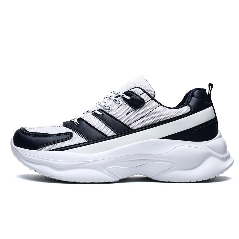 
China factory Black color large size breathable mesh running shoes human race mens fasion sneakers 