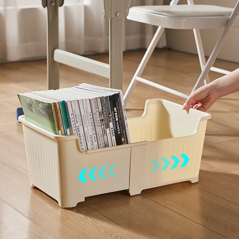 Book Box with Wheel Retractable Book Stationery Bag Storage Box Durable Large Capacity Organizer with Wheel
