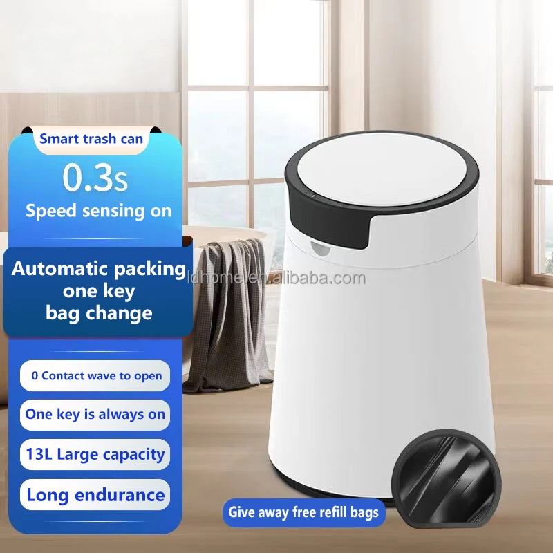 Automatic Sensor Dustbin Smart Sensor 10% off  Electric Waste Bins Plastic Home Eco-Friendly Dustbin 12L Smart Trash Can
