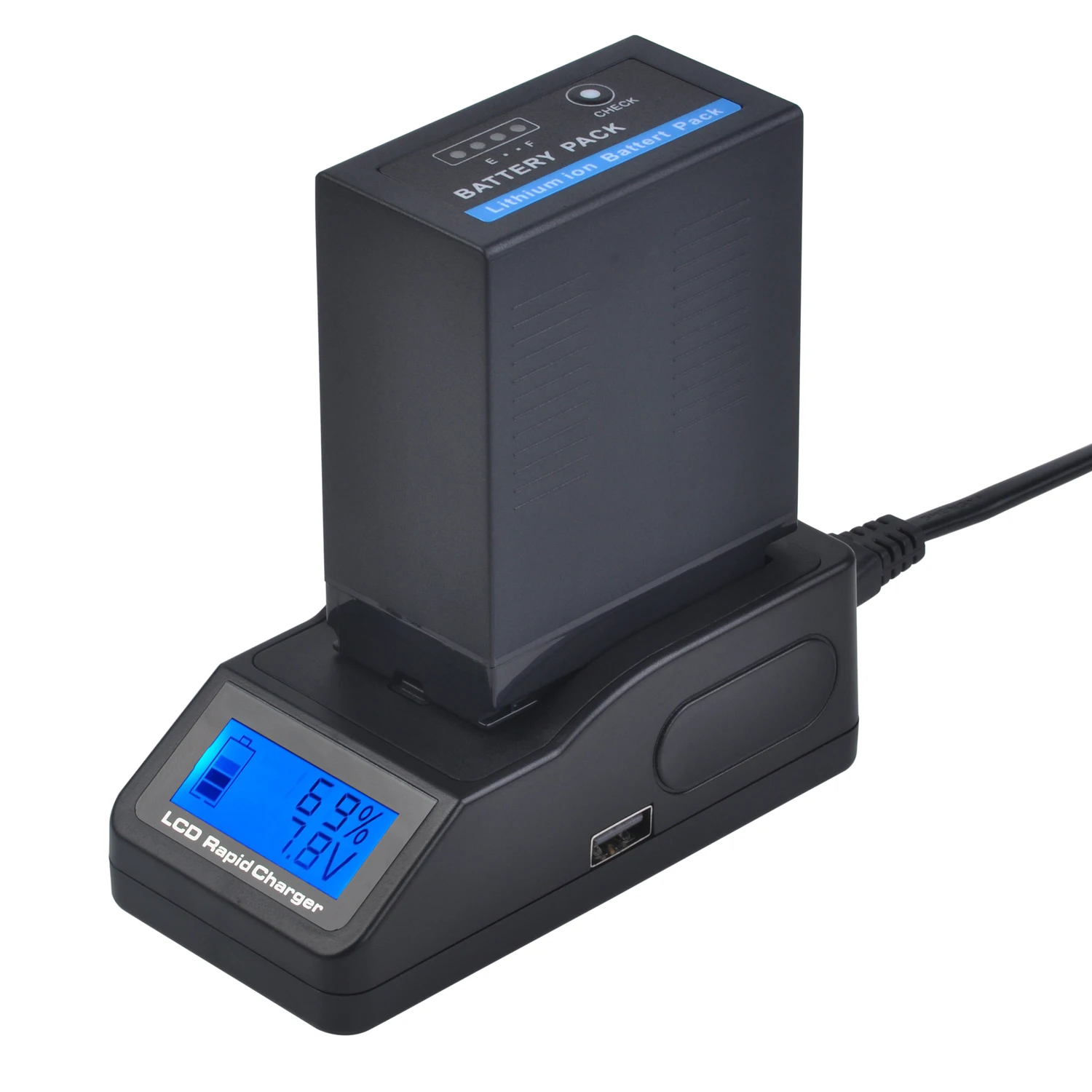 Ultra Fast LCD Charger for Panasonic CGA-D54S Battery CGA-D220, CGA-D320, CGA-D54, CGR-D08, CGR-D16, CGR-D28, CGR-D53