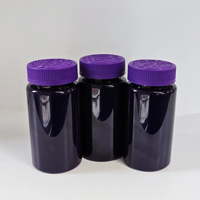 Wholesale PET Sealable Vitamin Pill Tablet Capsule Container Medical Black Plastic Bottle With Child proof Cap