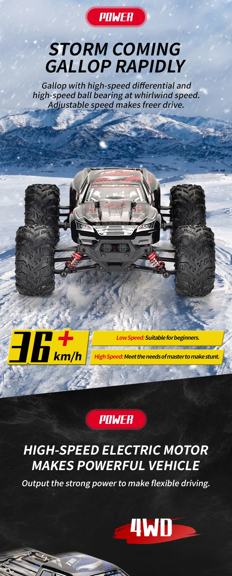 1/16 2.4G Remote Control High Speed Off-road Climbing Vehicle RC Toys USB Rechargeable Battery Remote Control Car Toy