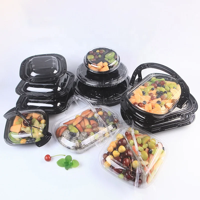 Disposable Food Container Transparent Portable Fruit Takeaway Packaging Box Plastic Fruit Strawberry Storage Boxes