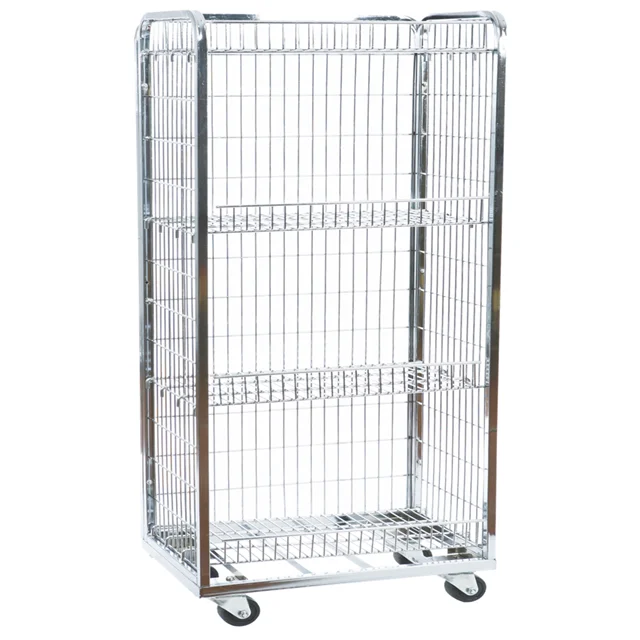KAIJIA Medium Duty Moving Material Handling Transport Supermarket Logistics Rolling Cage Trolley Roll Container