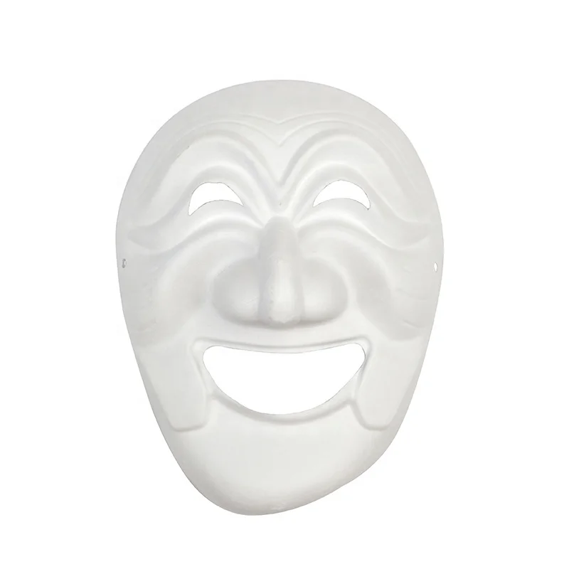 Custom Face Masks For Creative Free Design, White DIY Blank Paintable Mask Paper Pulp, Cosplay Masquerade Mask For Party