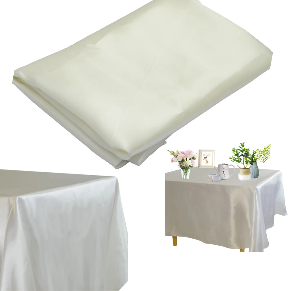 Rectangle Table Cloth Satin Tablecloth Overlays Wedding Christmas Birthday Banquet Decor Home Dining Table Cover