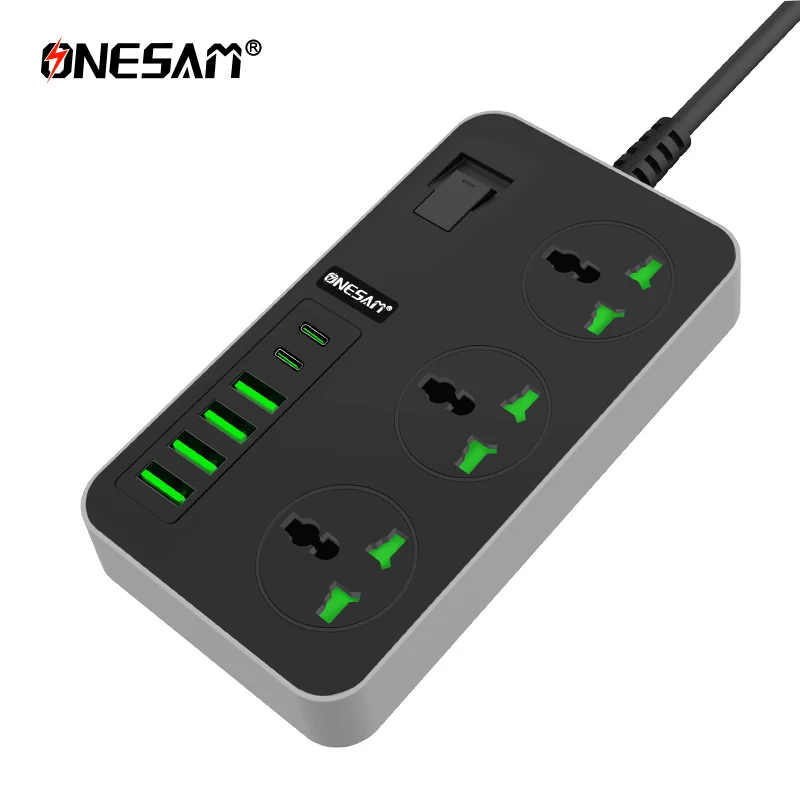 ONESAM european extension socket 250v female power connector 3 pin plug industrial socket