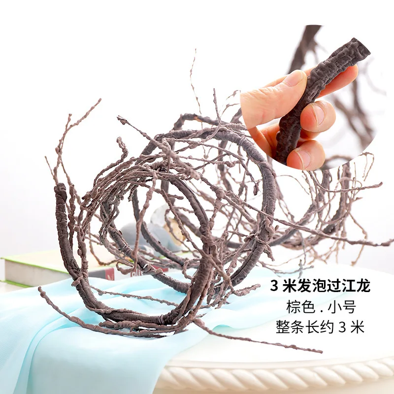 High red mountain rattan pipe window rattan leaf vine plant dried curly willow branches artificial foam vines dry tree branches