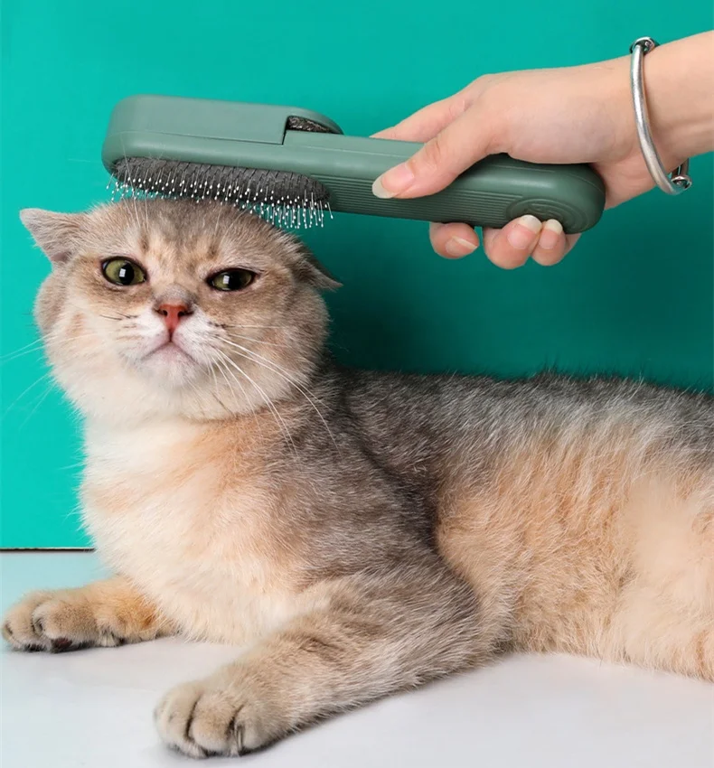 Pet Cleaning Hair Removal Artifact Dog Massage Dual-seCat Grooming Comb With Sticky Hair Device 2 In 1