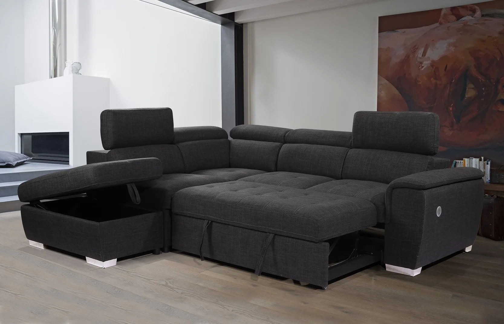 
Capri 3 new design home furniture corner sofa set corner lounge with sofa bed 