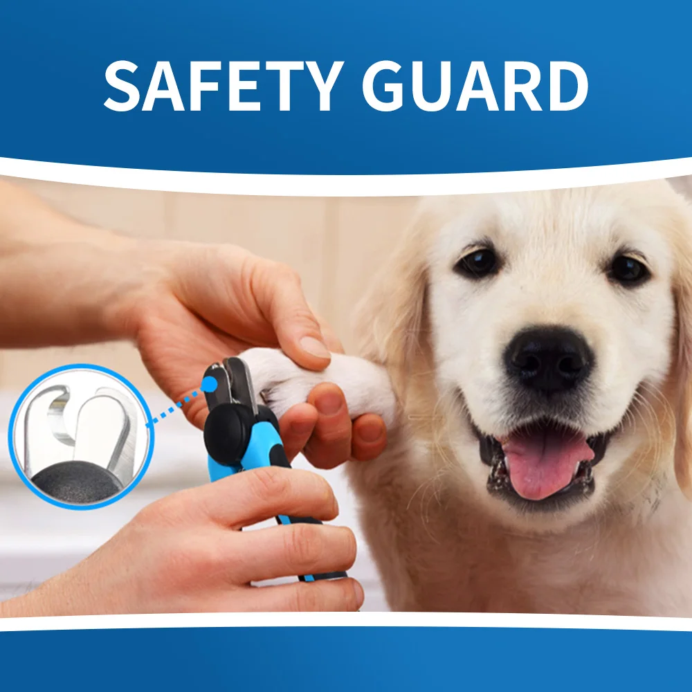 Pet Claw Care Nail Cutter Stainless Steel Scissors with Free Nail File Dog Cat Nail Clippers wIth Led Light and Safety Guard