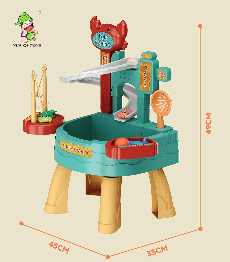 2024 NEW 2in1 Play house pretend toys B/O fishing game toys Tableware food toys