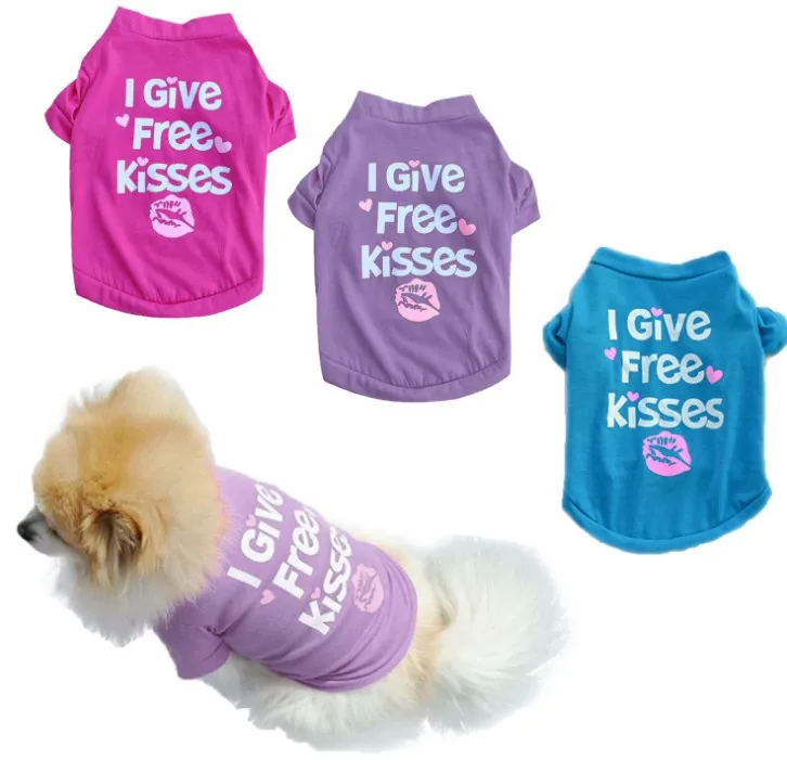 Wholesale mixed colors Summer Designer clothing for  Pet puppy Dog T Shirts