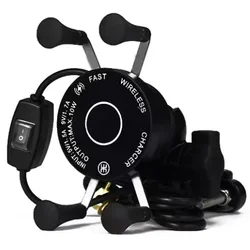 X Wireless Charging Motorcycle Holder Waterproof 360 Degree Rotation Mobile Phone Holder With Wireless Usb Charger