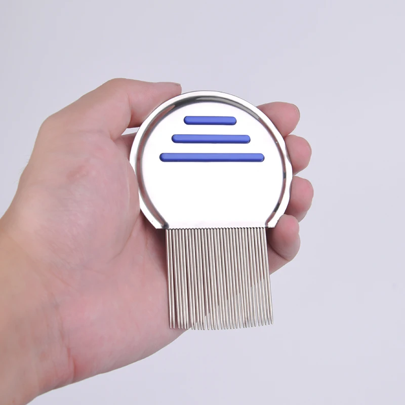 2023 Private Label Cheap Price Stainless Steel Metal Head Pet Hair Lice Comb With Grooves