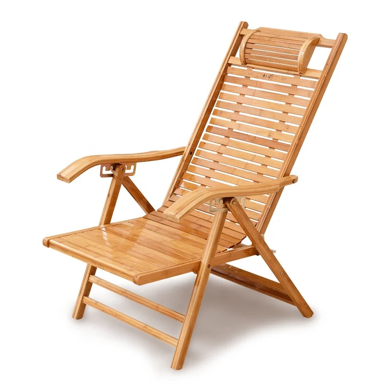 
Folding recliner Bamboo lounge chair 