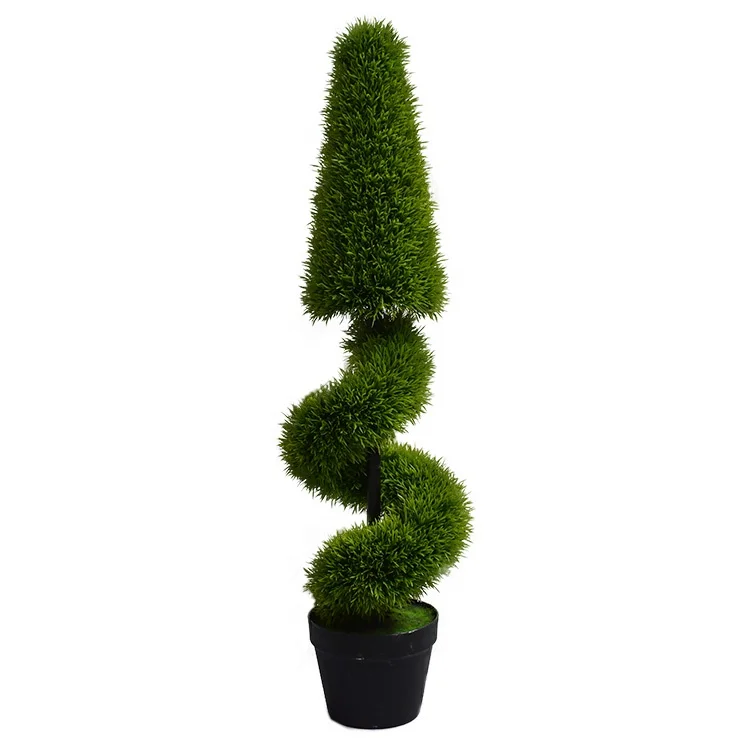 Greenery Boxwood Hedge Artificial Pine Plants Spiral Topiary Trees in Pot for Indoor Outdoor Decoration
