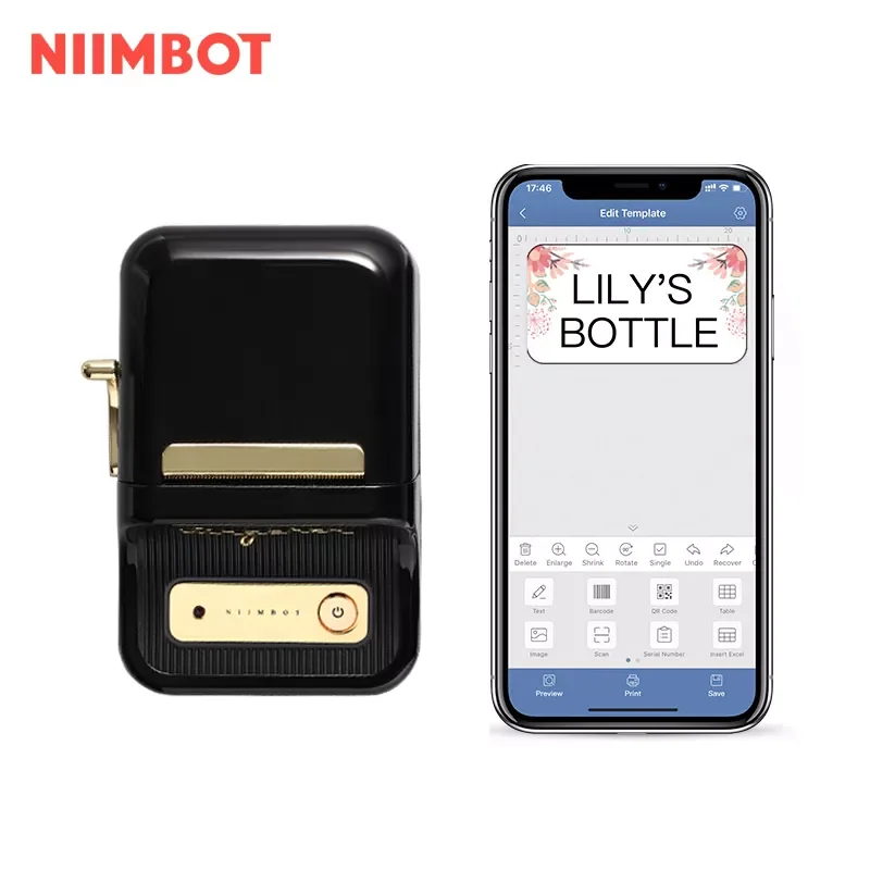 Niimbot B21 Mobile Phone Thermal Pocket Label Printer Portable Blue Tooth Mini Sticker Label Portable Photo Printer