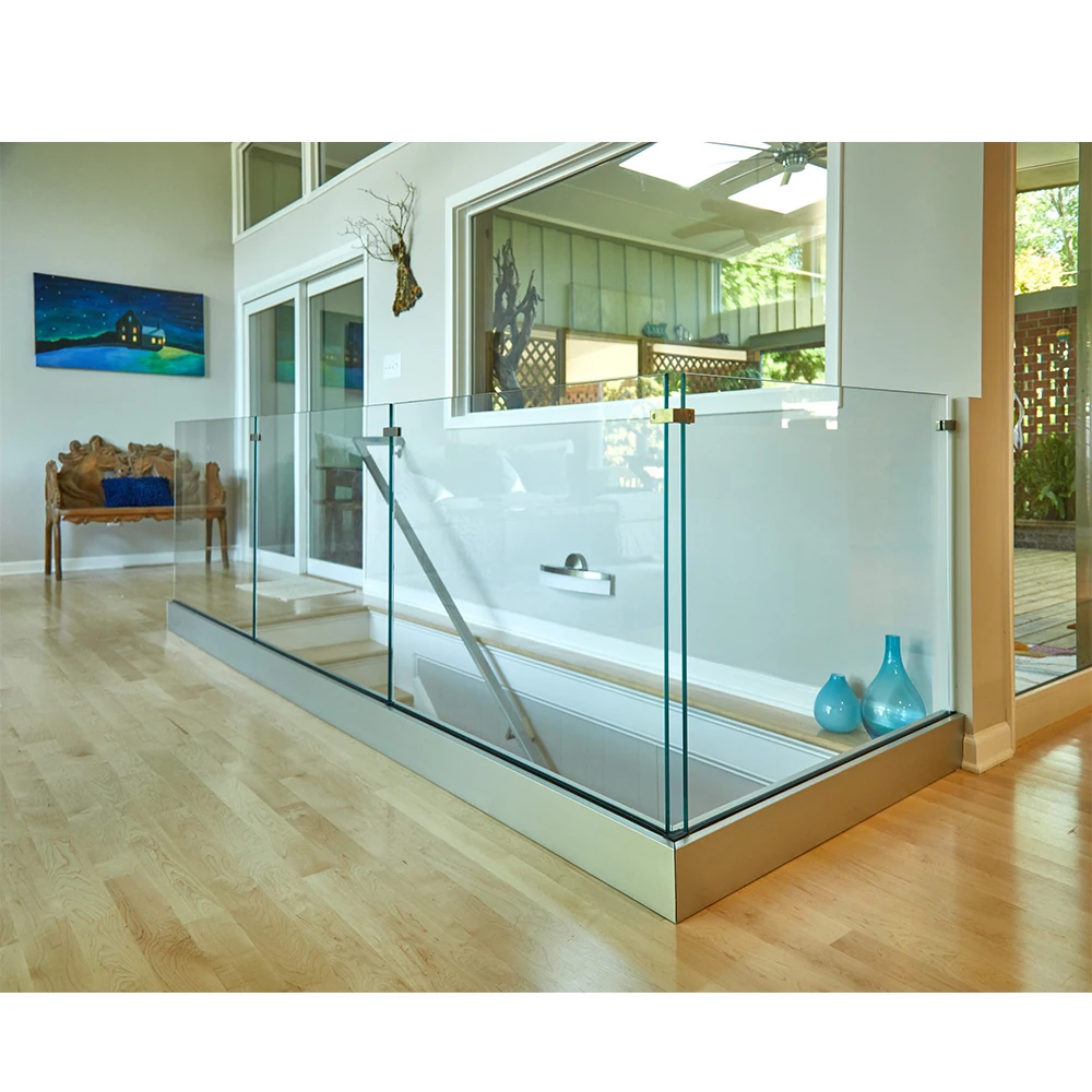 6063 Aluminium profile base shoe U channel balustrade frameless balcony glass railing