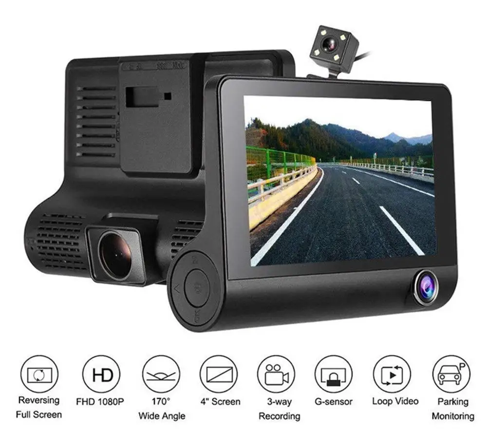 3 In 1HD 1080P Dash Cam 3 Camera English Voice Control 70mai Car DVR With Rearview Cameras