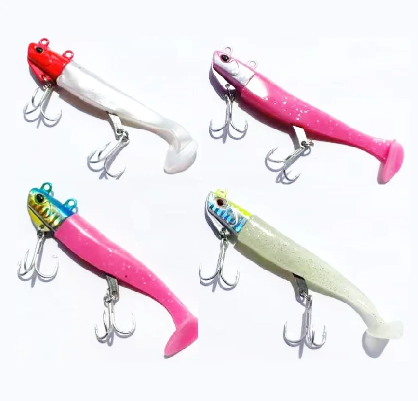 2020 new design Soft Lure Jig Head Sinking metal Fishing Lures Soft Shad jigging lures for saltwater