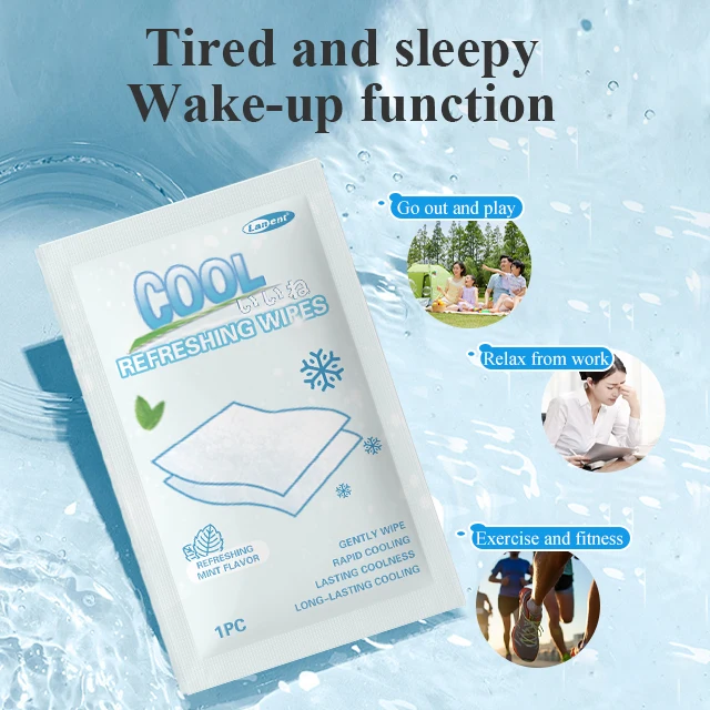 Factory Price Ice Wipes for Fitness Natural Plant Extract Body Cleaning 15pcs/box For Hot Day Refreshing