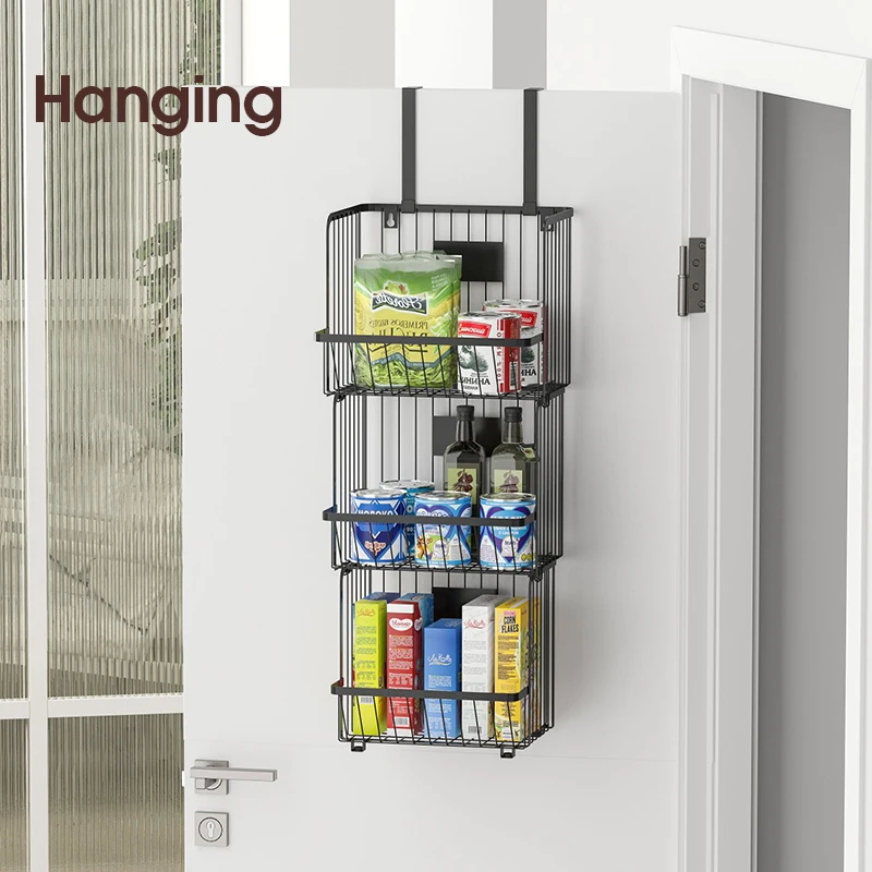 WIREKING Wholesale 3 PCS Kitchen Standing Vegetable and Fruit Metal Storage Basket Hanging Fruit Basket
