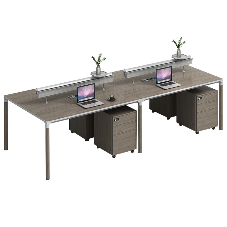 
4 person office Interior Movable Wooden Folding Operable aluminium office Wall Partitions Workstation 