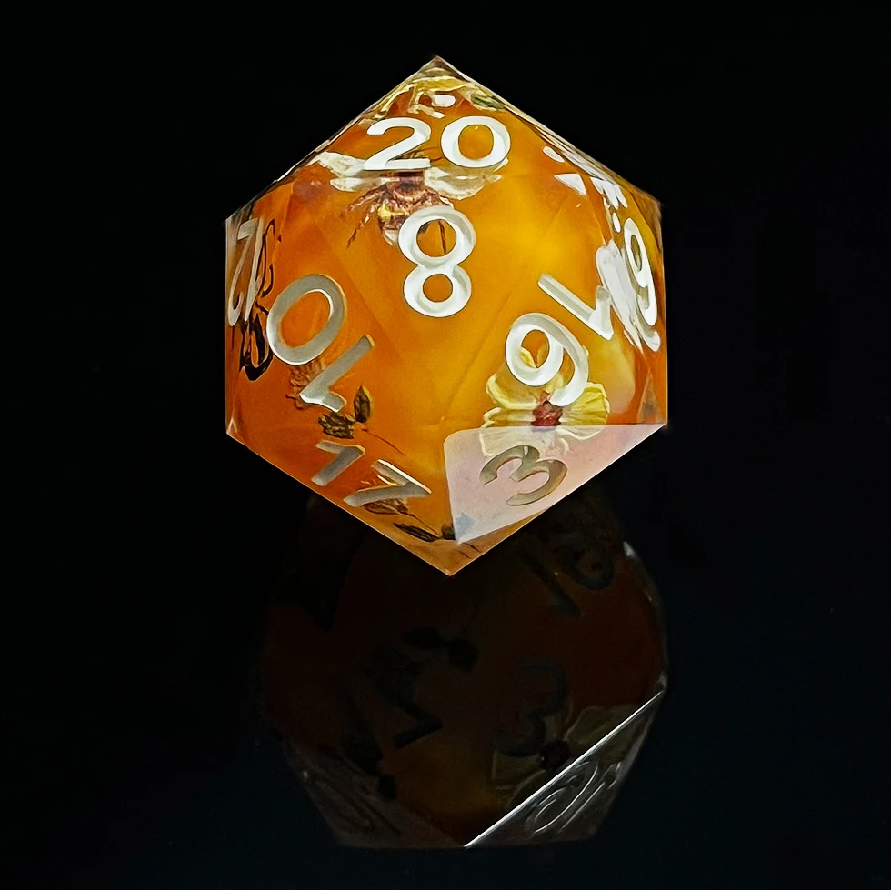 New  Sharp Edge Dice For Dungeons And Dragons blue and white porcelain flowers and butterfly layered Resin  Polyhedral Dice Set